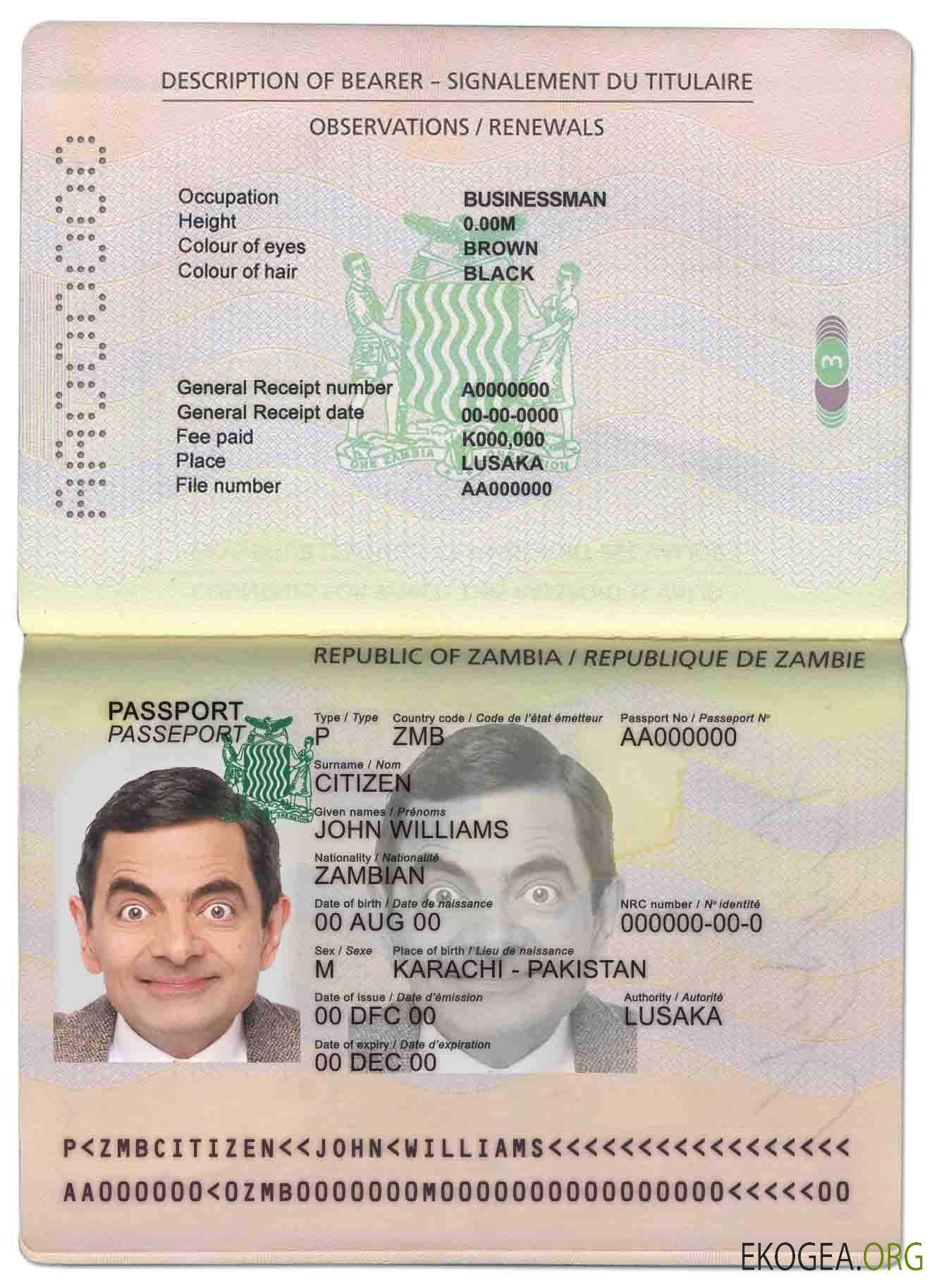 Passeport de la Zambie